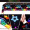 2 Pack Glow in The Dark Birthday Party Tablecloth Neon Plastic Disposable Table Cover Paint Graffiti Happy Birthday Table Decorations for Let's Glow Birthday Party, 54 x 108 Inch